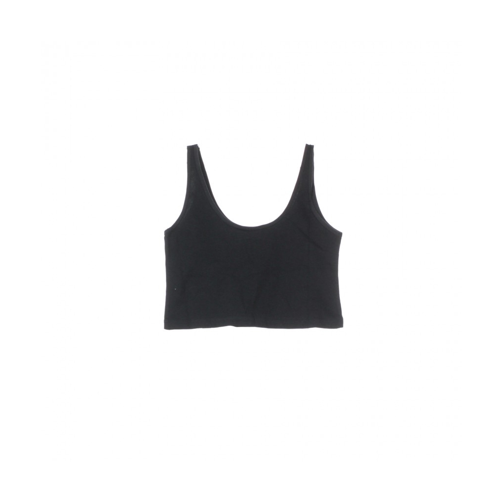 CANOTTA HEXAGON CROP TANK TOP BLACK