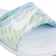 CIABATTE WMNS BENASSI JDI PRINT WHITE/WHITE/BLUE GAZE/APHID GREEN
