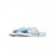 CIABATTE WMNS BENASSI JDI PRINT WHITE/WHITE/BLUE GAZE/APHID GREEN