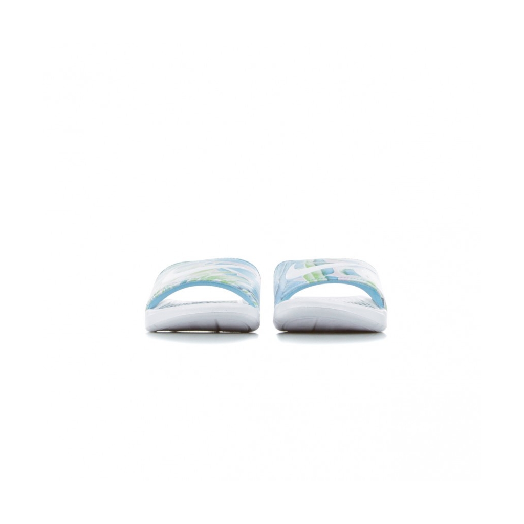 CIABATTE WMNS BENASSI JDI PRINT WHITE/WHITE/BLUE GAZE/APHID GREEN
