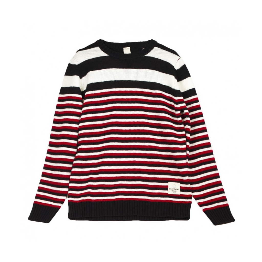 MAGLIONE MAGLIA LANA MULTIRIGHE NAVY/MULTI