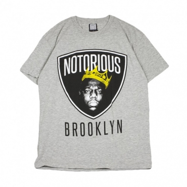 MAGLIETTA BIGGIE NOTORIOUS BROOKLYN GRIGIO MELANGE