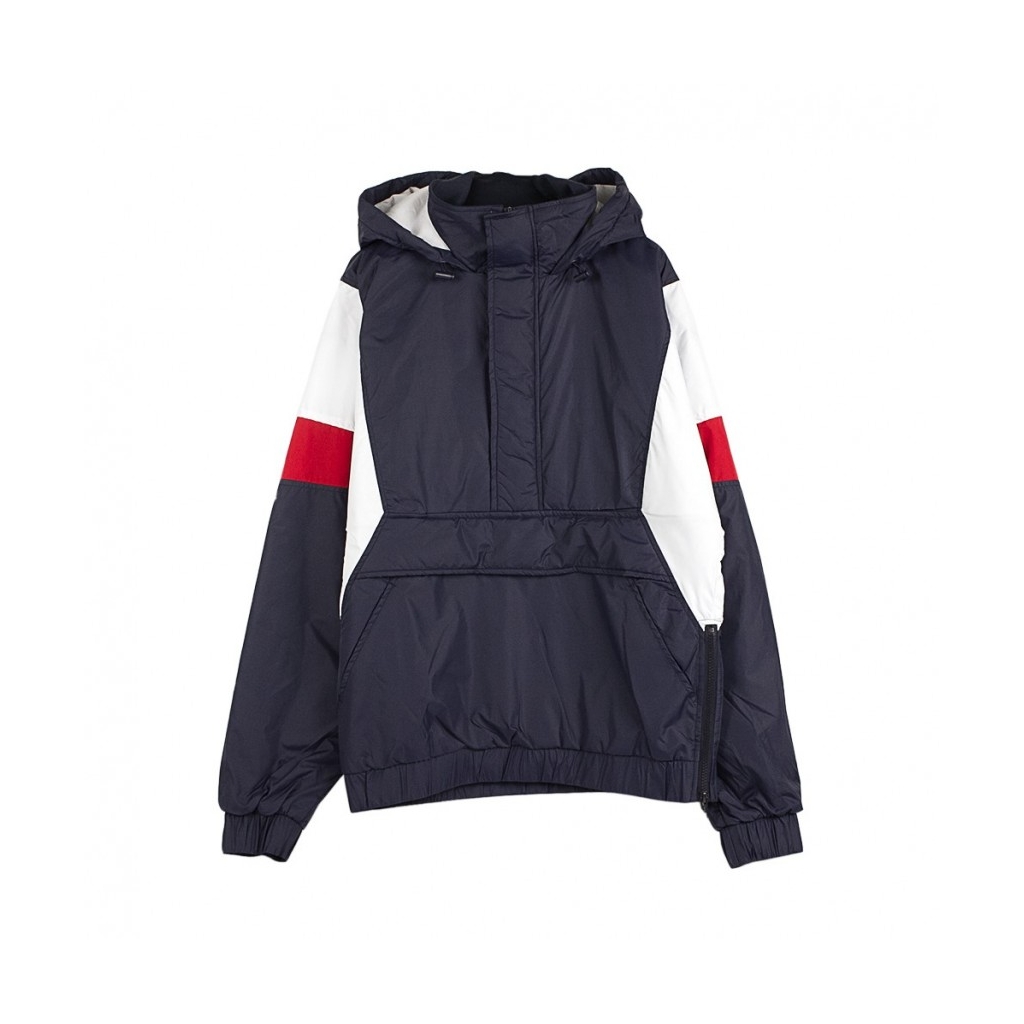 ANORAK 3 TONE PULL OVER NAVY/WHITE/FIRE RED