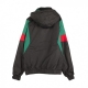 ANORAK 3 TONE PULL OVER BLACK/GREEN/FIRE RED