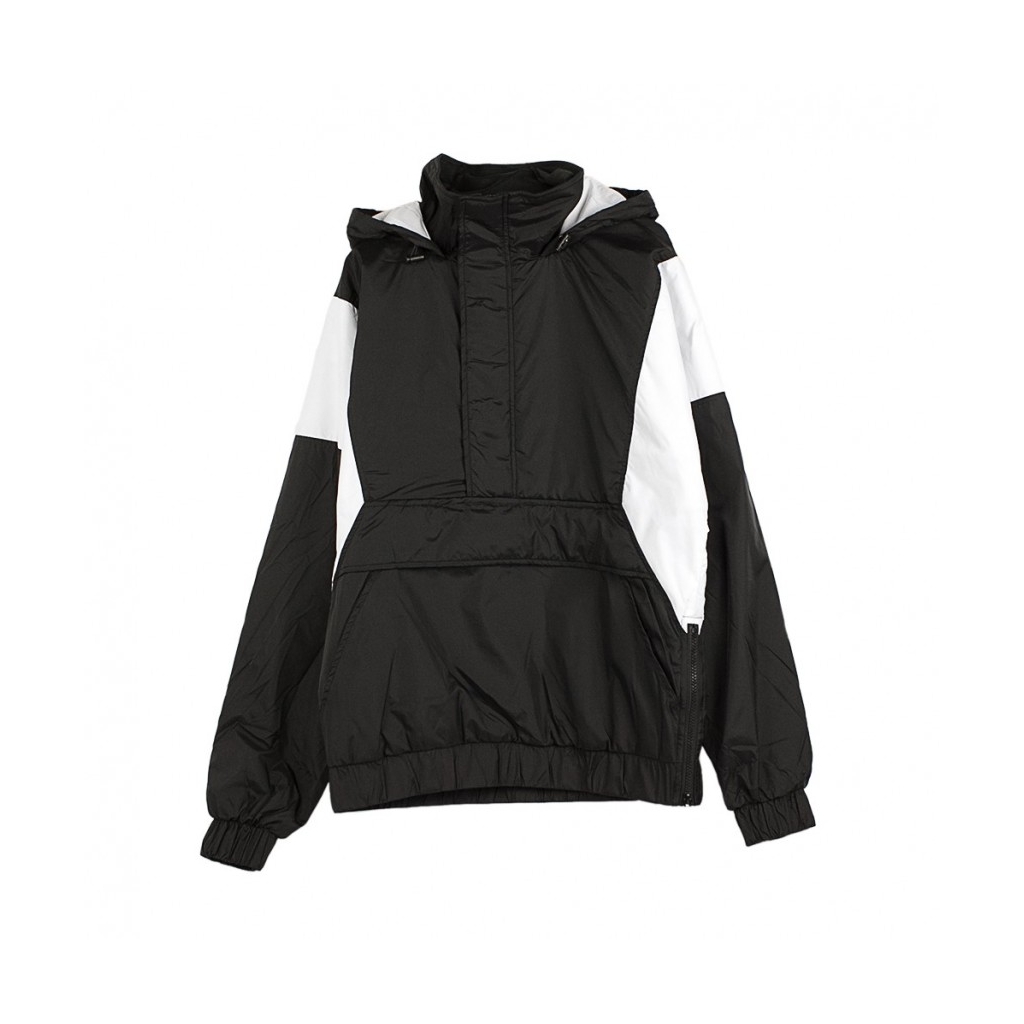 ANORAK 2 TONE PULL OVER BLACK/WHITE