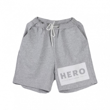 PANTALONE CORTO HERO LOGO LIGHT GREY