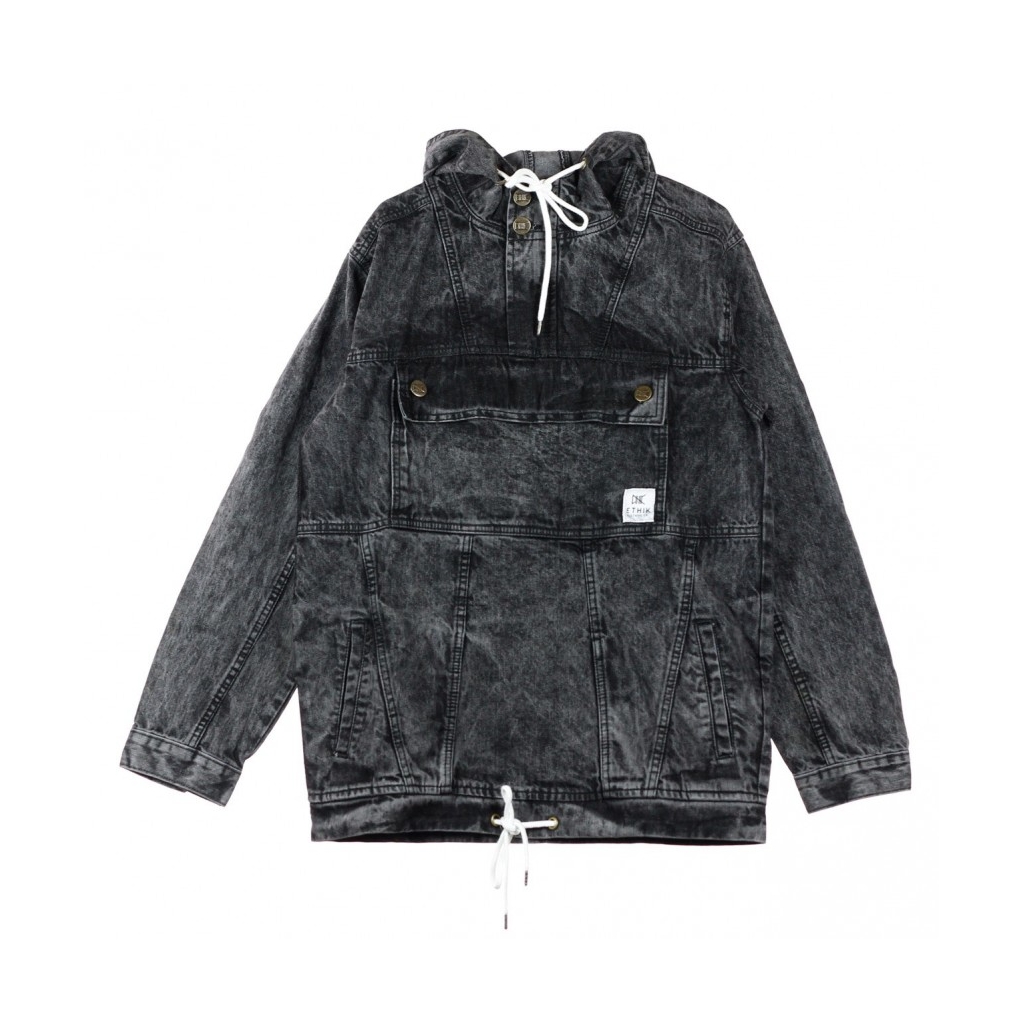 ANORAK DENIM ANORAK BLACK ACIDWASH