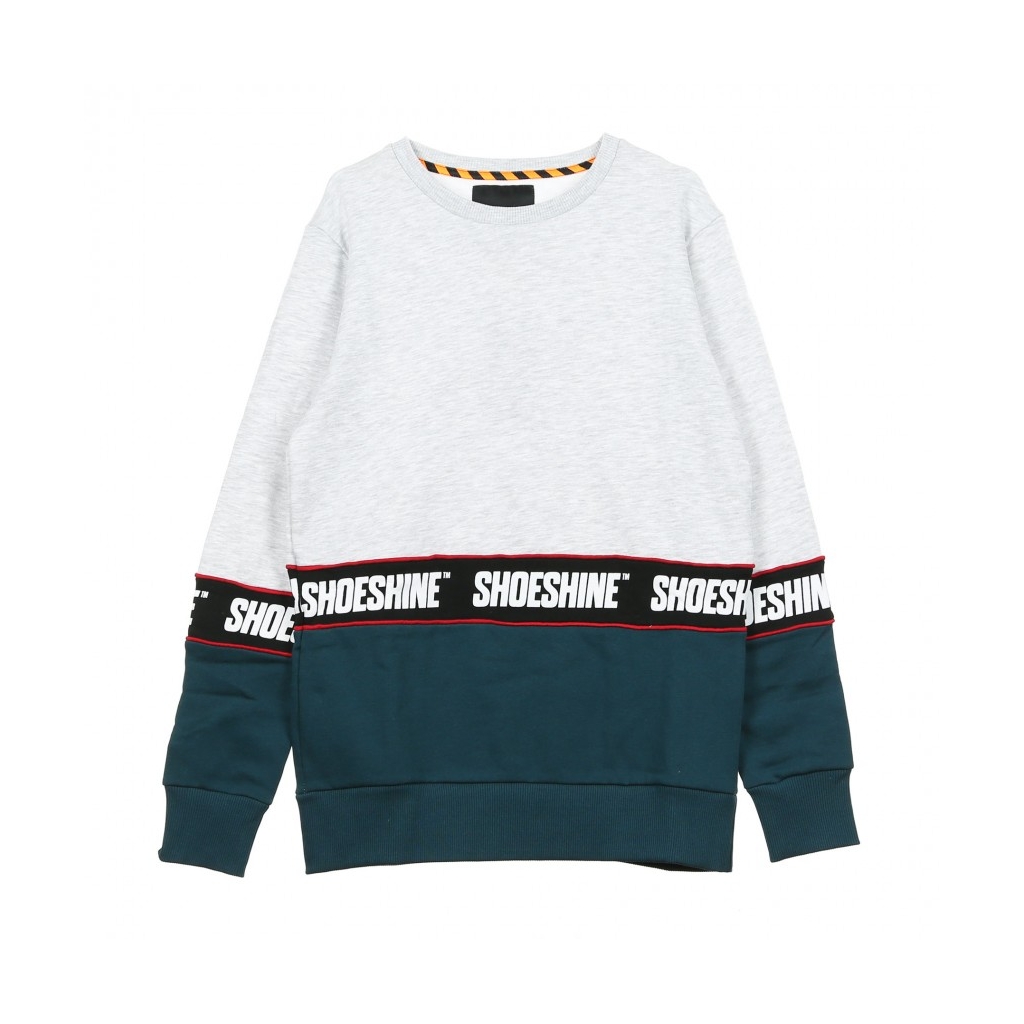 FELPA GIROCOLLO BICOLOR SWEATSHIRT BAND INSERT LIGHT HEATHER