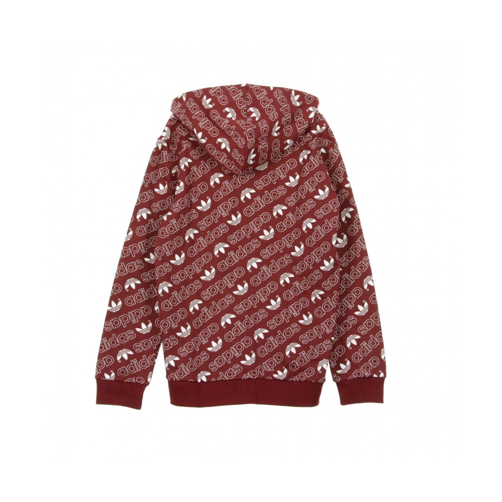 FELPA CAPPUCCIO MONOGRAM FZ COLLEGIATE BURGUNDY