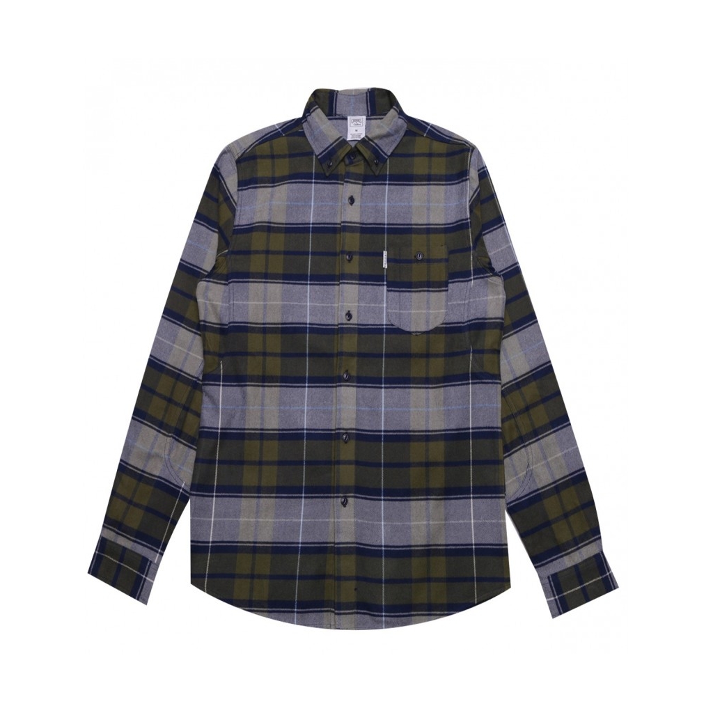 CAMICIA CROOKS  CASTLES SHIRT L/S RAFTER Navy/Green/Grey unico