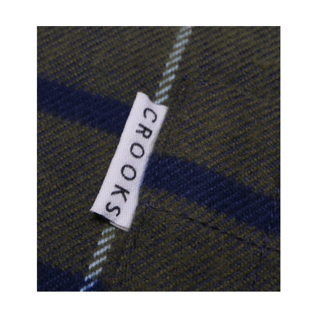 CAMICIA CROOKS  CASTLES SHIRT L/S RAFTER Navy/Green/Grey unico