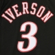CANOTTA BASKET NBA SWINGMAN JERSEY ALLEN IVERSON NO3 2000-01 PHI76E ROAD ORIGINAL TEAM COLORS