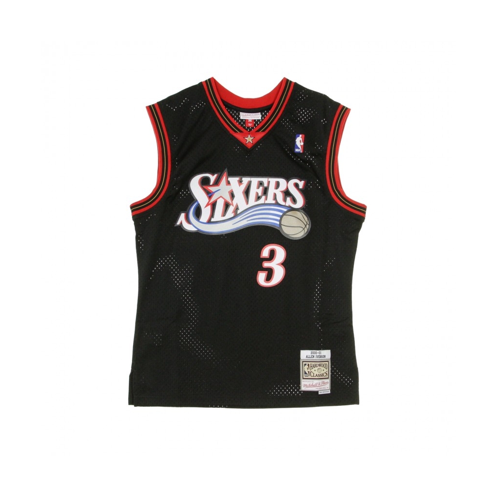 CANOTTA BASKET NBA SWINGMAN JERSEY ALLEN IVERSON NO3 2000-01 PHI76E ROAD ORIGINAL TEAM COLORS