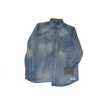 CAMICIA WRUNG SHIRT L/S THE WORKS Denim/Leopard unico