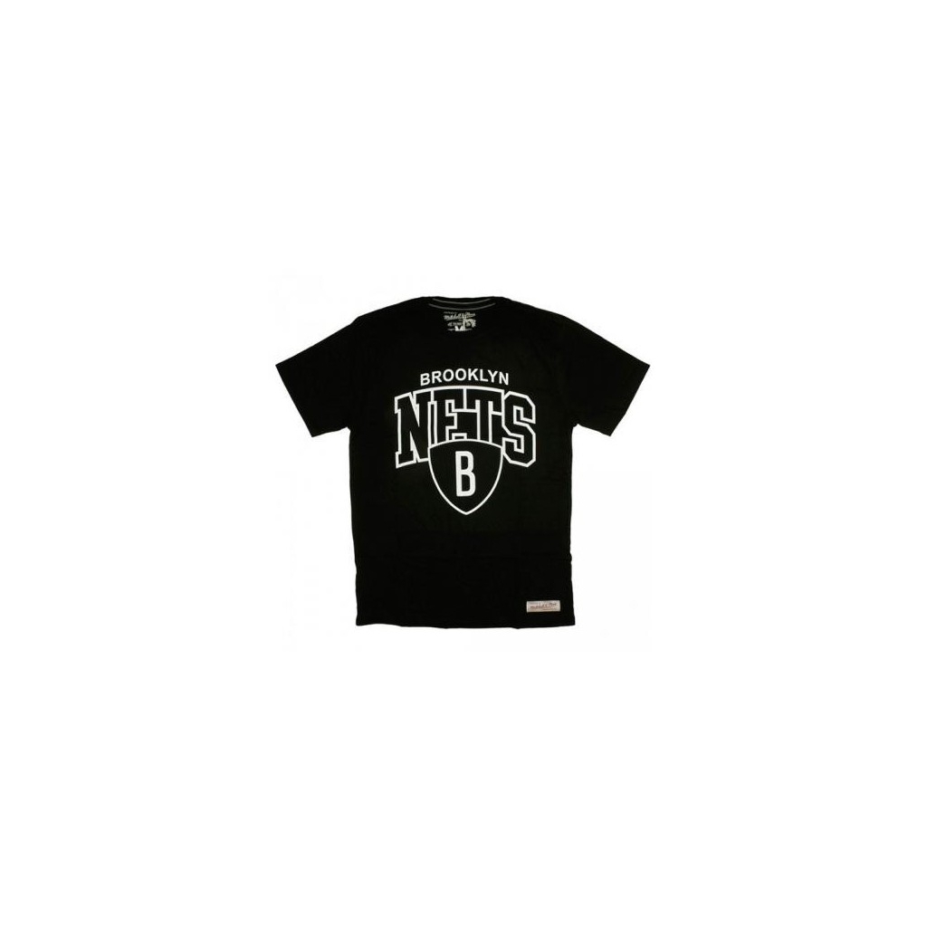 MAGLIETTA MITCHELL  NESS T-SHIRT NBA BROOKLYN NETS TEAM ARCH Black unico