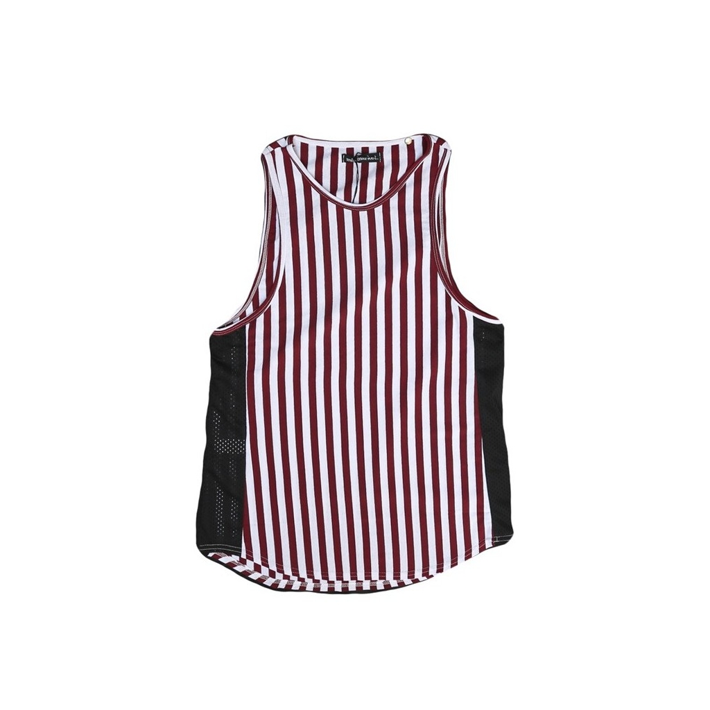 CANOTTA MINIMARKET TANK TOP MICA26 White/Red Stripes/BlackMesh unico