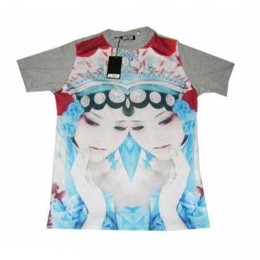 MAGLIETTA MINIMARKET T-SHIRT GHEISHA AZZURRA All Over unico