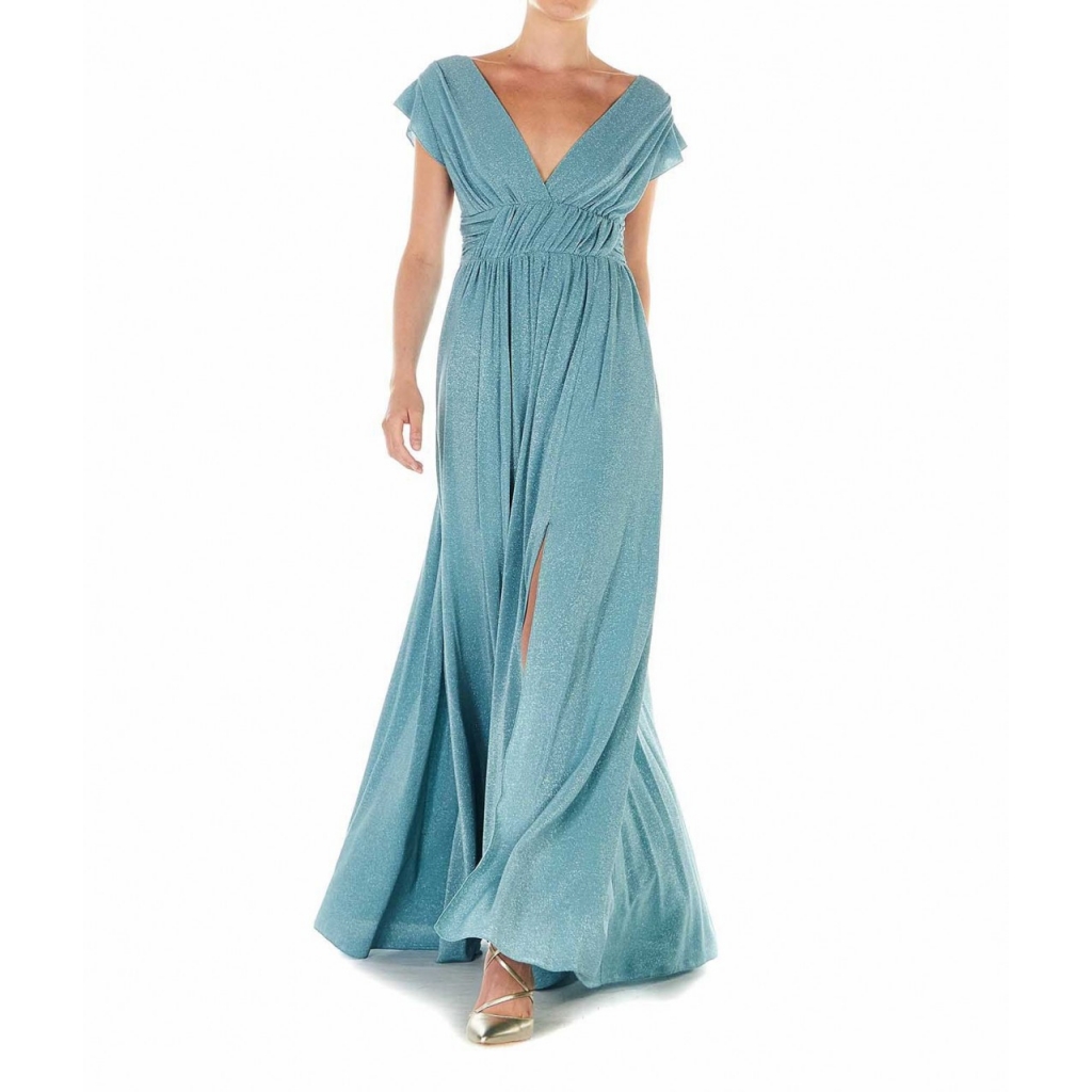Liu jo Vestito maxi con finitura in glitter azzurro Vestiti Bo