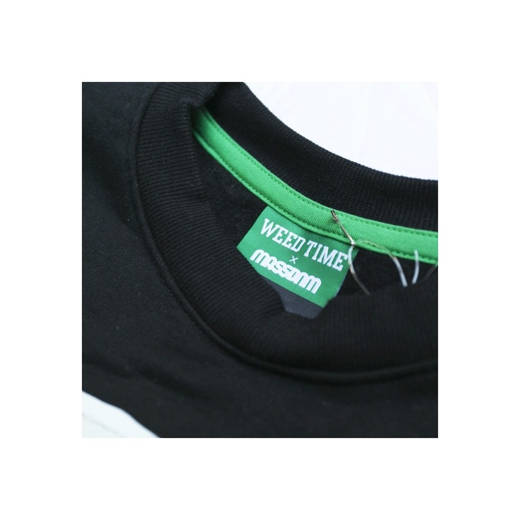 FELPA GIROCOLLO MASS DENIM SWEATSHIRT CREWNECK WE WEED YOU Black unico