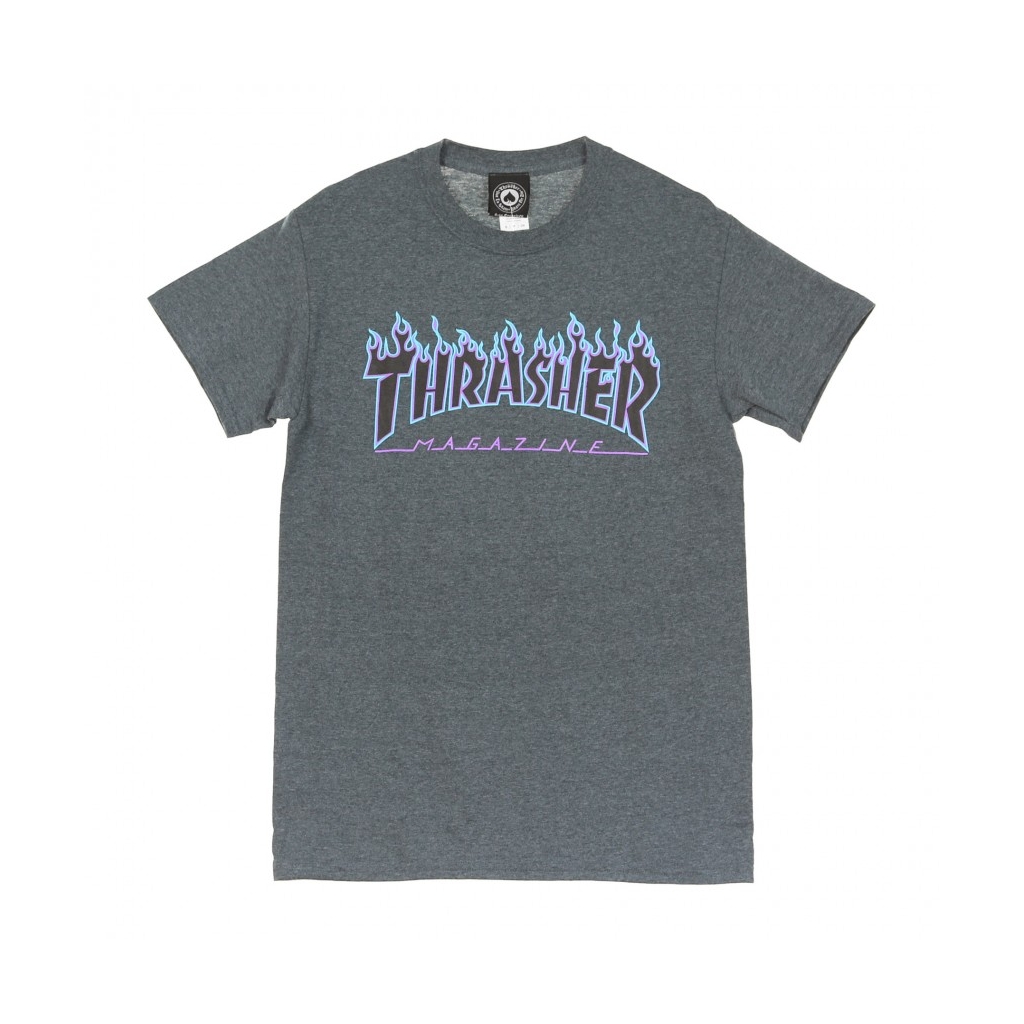 MAGLIETTA FLAME TEE DARK HEATHER GREY/PURPLE