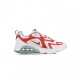 SCARPA BASSA AIR MAX 200 WHITE/UNIVERSITY RED/METALLIC SILVER