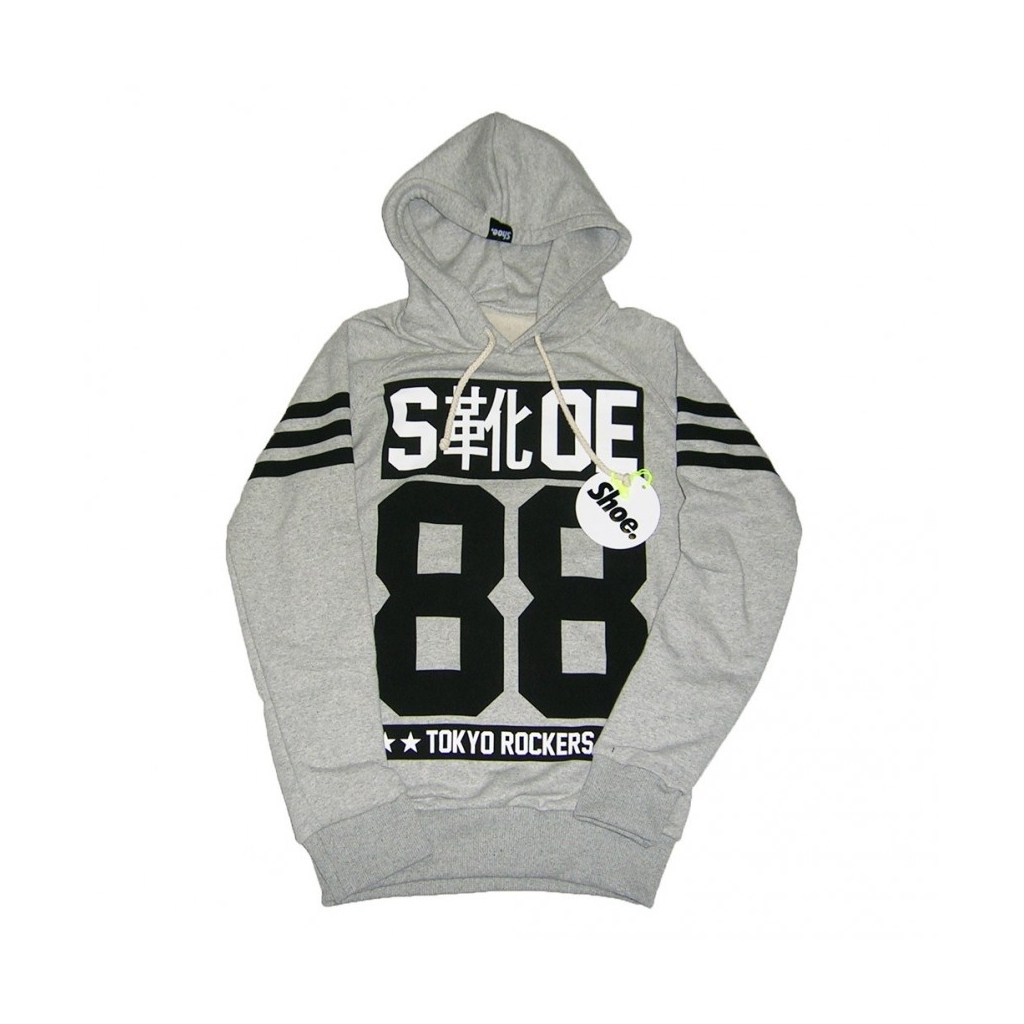 FELPA CAPPUCCIO SHOESHINE SWEATSHIRT HOODIE E5CU0416 SHOE 88 TOKYO ROCKERS Grey Melange unico