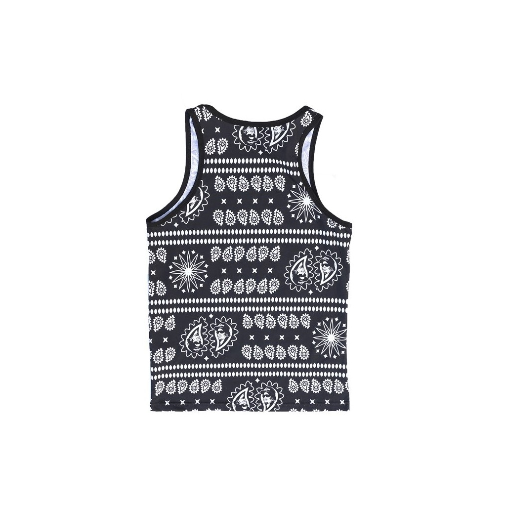 CANOTTA MASS DENIM TANK TOP WHERE IS EAZY ALL OVER Black/White unico