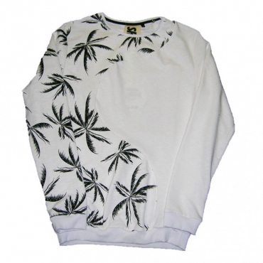 FELPA GIROCOLLO SHOESHINE SWEATSHIRT CREWNECK E5GU21/F PALME White/Black unico