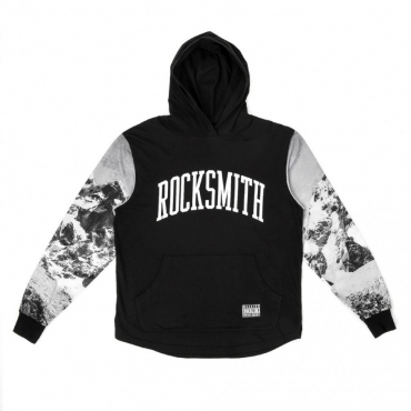 MAGLIETTA ROCKSMITH T-SHIRT L/S HOODED TASCHE EVEREST Black/All Over Sleeves unico
