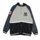 GIUBBOTTO COLLEGE HOODED MIXED FABRIC VARSITY JACKET NEYYAN NAVY/GREY HEATHER/WHITE