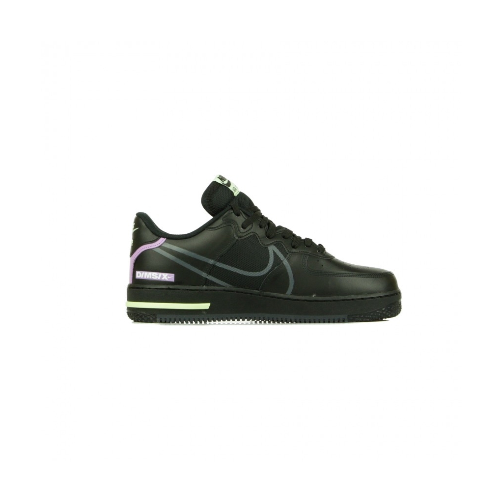 SCARPA BASSA AIR FORCE 1 REACT BLACK/ANTHRACITE/VIOLET STAR/BARELY VOLT