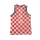 CANOTTA TIPO BASKET TANK AOP CHECK BLACK/UNIVERSITY RED/WHITE