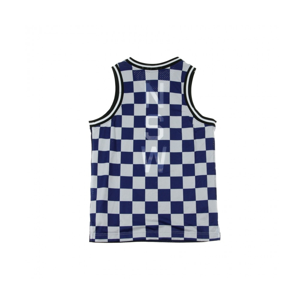 CANOTTA TIPO BASKET TANK AOP CHECK BLUE VOID/DEEP ROYAL BLUE/WHITE