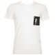 T-Shirt bianca con taschino e logo 001