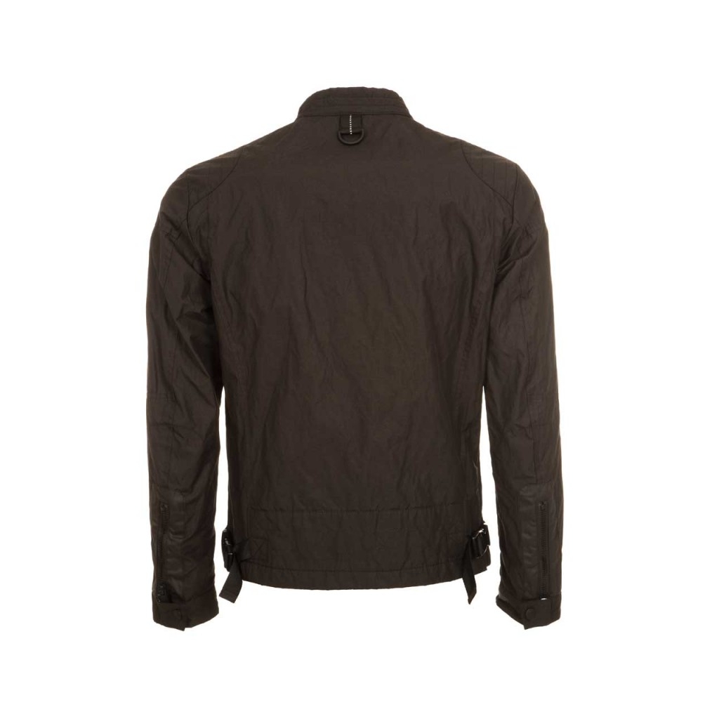 Giubbino Biker nero in cotone stretch 098