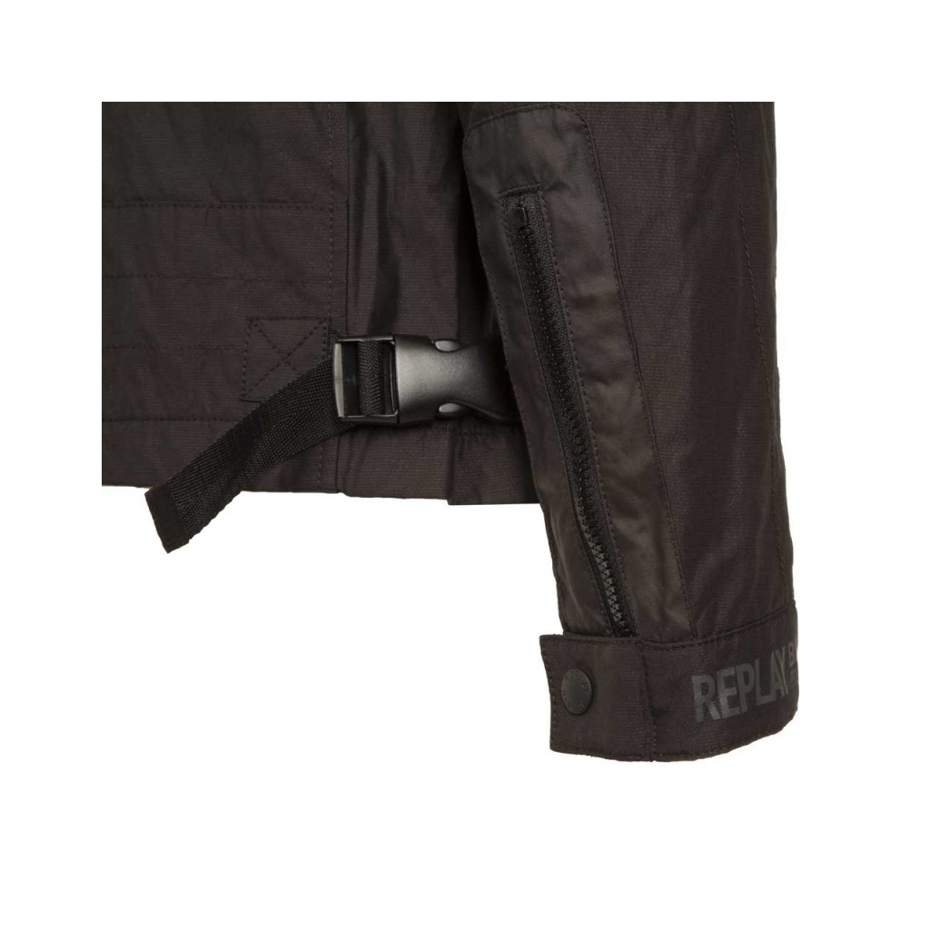 Giubbino Biker nero in cotone stretch 098