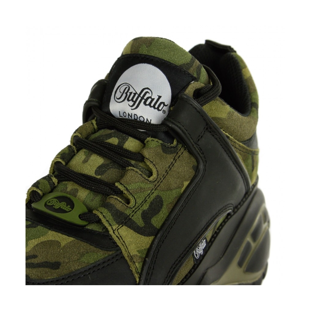 SCARPA BASSA BUFFALO CLASSIC CAMOUFLAGE BLACK LTHR