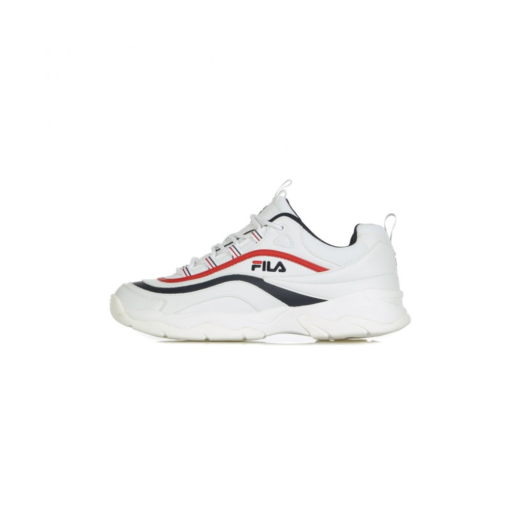 SCARPA BASSA RAY LOW WHITE/FILA NAVY/FILA RED