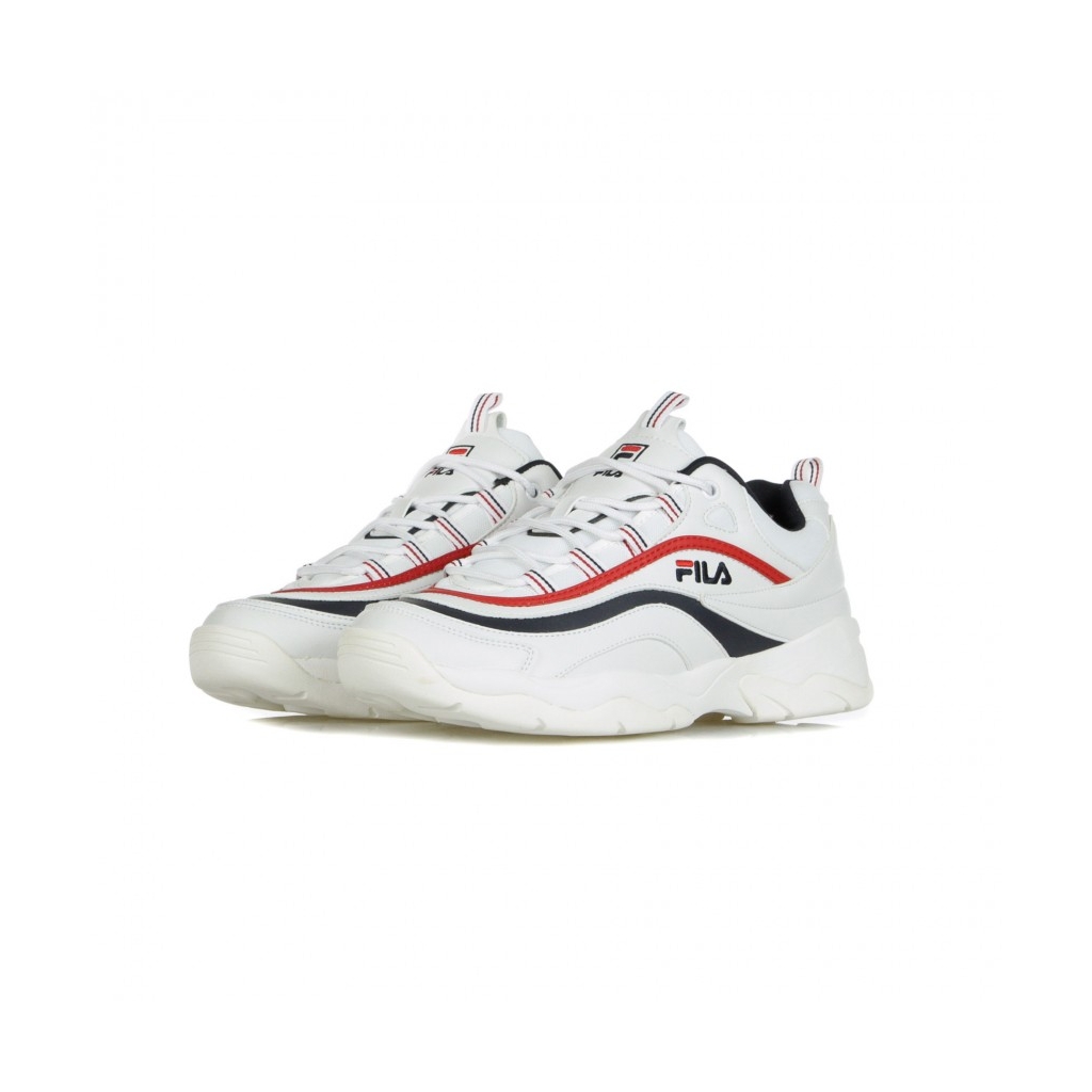 SCARPA BASSA RAY LOW WHITE/FILA NAVY/FILA RED