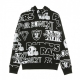 FELPA CAPPUCCIO NFL RAIDERS ALL OVER PRINT PULLOVER HOODY OAKRAI BLACK/ORIGINAL TEAM COLORS