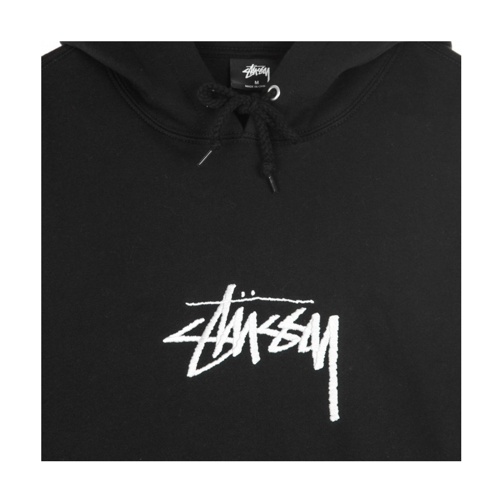 Felpa stussy nera outlet con cappuccio