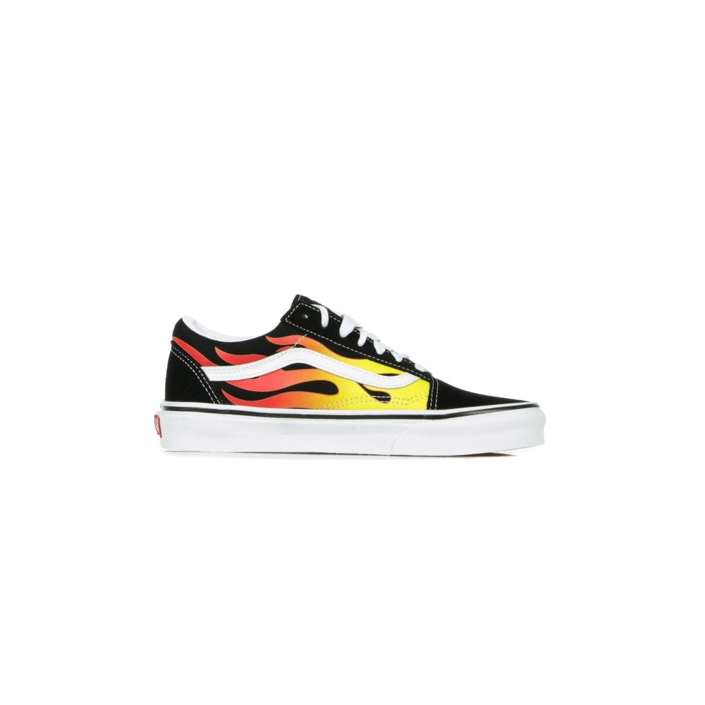 SCARPA BASSA OLD SKOOL FLAME BLACK/BLACK/TRUE WHITE