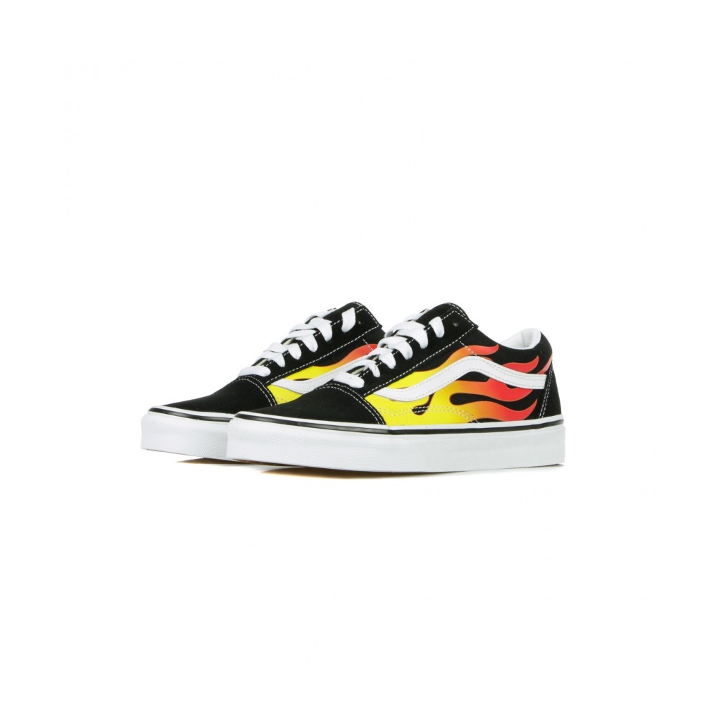 SCARPA BASSA OLD SKOOL FLAME BLACK/BLACK/TRUE WHITE