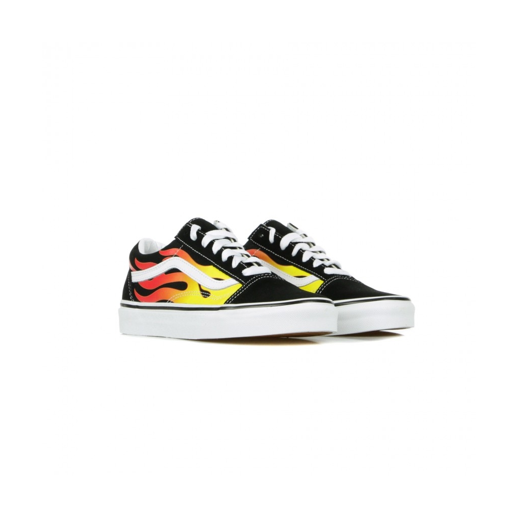 SCARPA BASSA OLD SKOOL FLAME BLACK/BLACK/TRUE WHITE