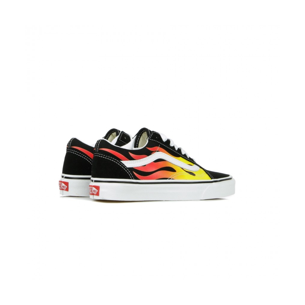 SCARPA BASSA OLD SKOOL FLAME BLACK/BLACK/TRUE WHITE