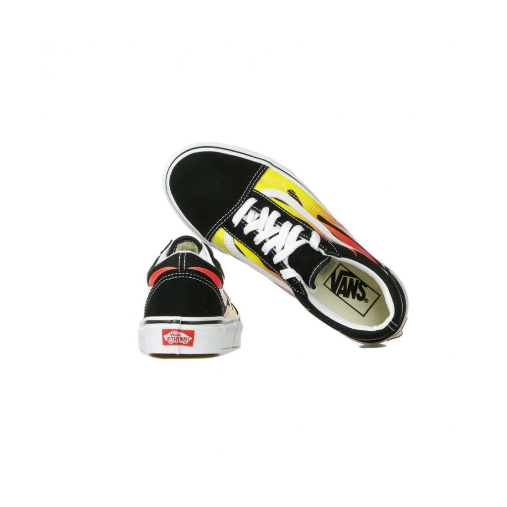 SCARPA BASSA OLD SKOOL FLAME BLACK/BLACK/TRUE WHITE