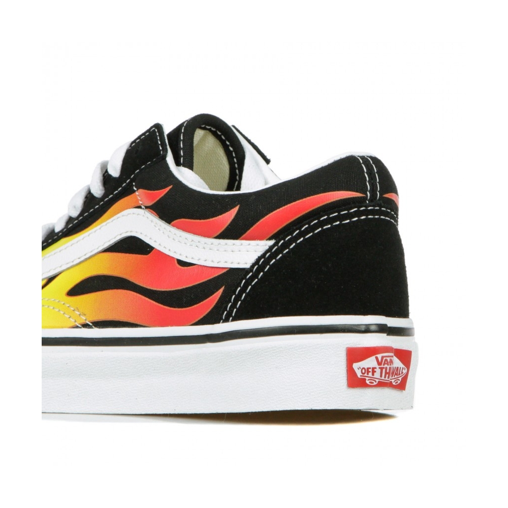 SCARPA BASSA OLD SKOOL FLAME BLACK/BLACK/TRUE WHITE