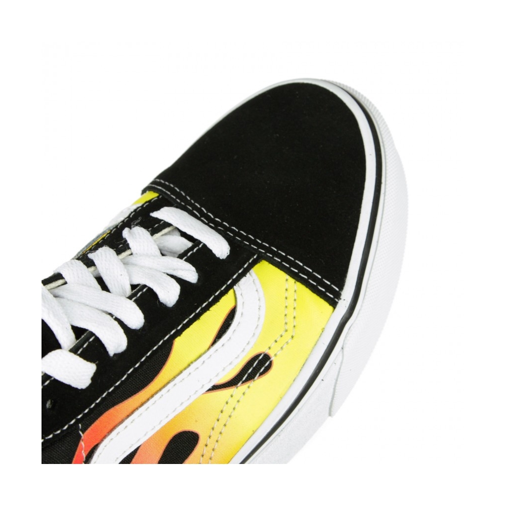 SCARPA BASSA OLD SKOOL FLAME BLACK/BLACK/TRUE WHITE