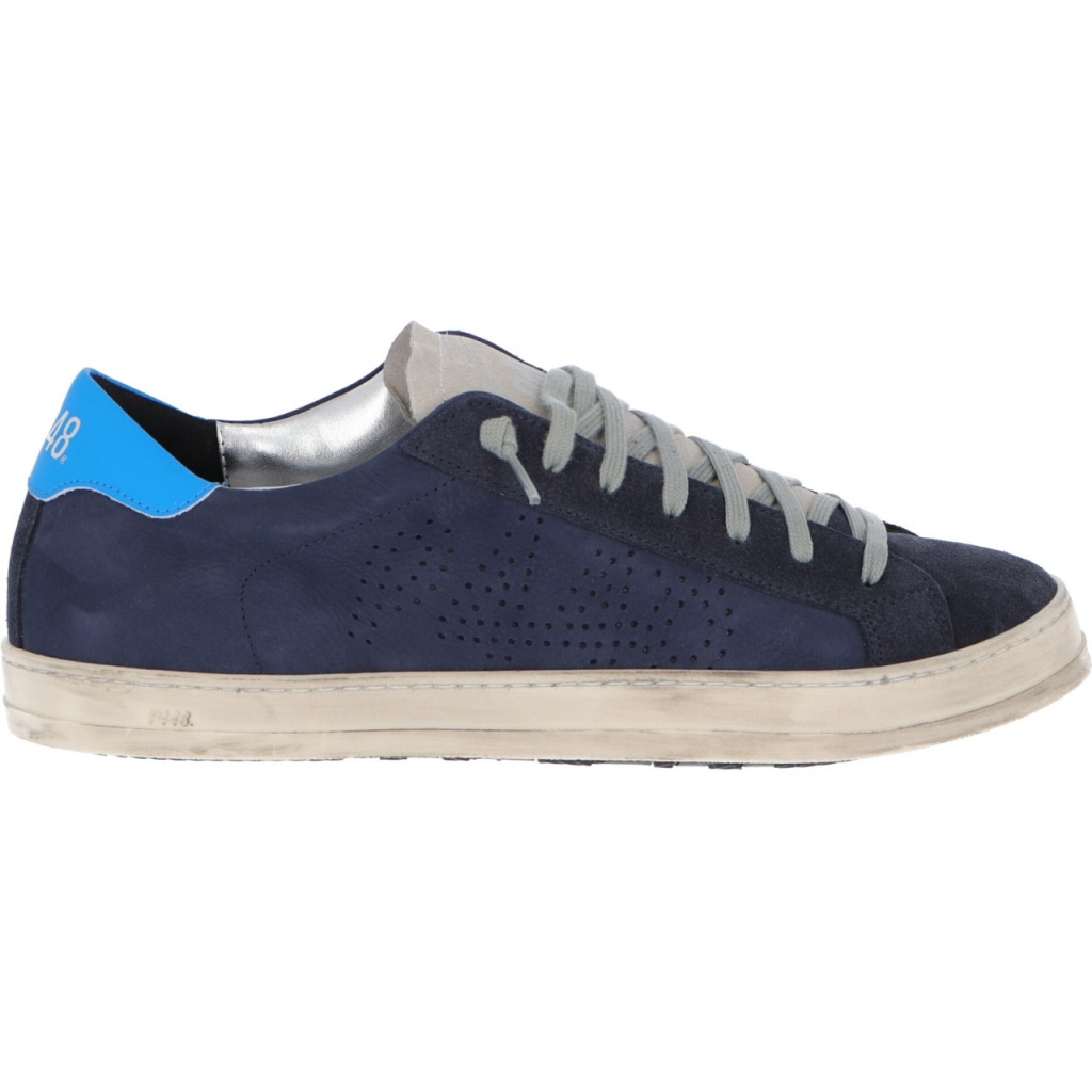 Scarpe Uomo P448 John Navy Sand Pelle Made In Italy Bowdoo