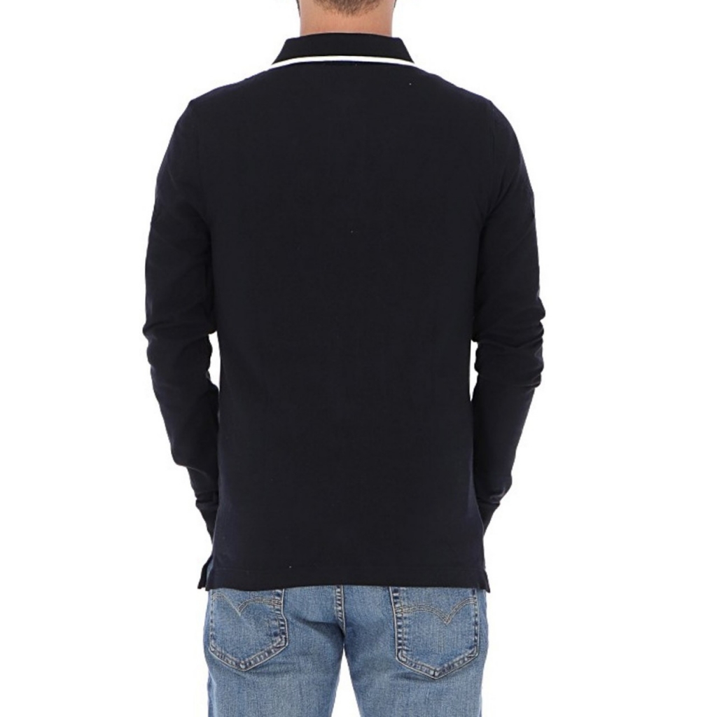 Polo Tommy Hilfiger Uomo Stretch Long Sleeve 078 TOMMY BLACK